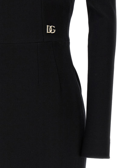 Robe midi noire en viscose Dolce & Gabbana