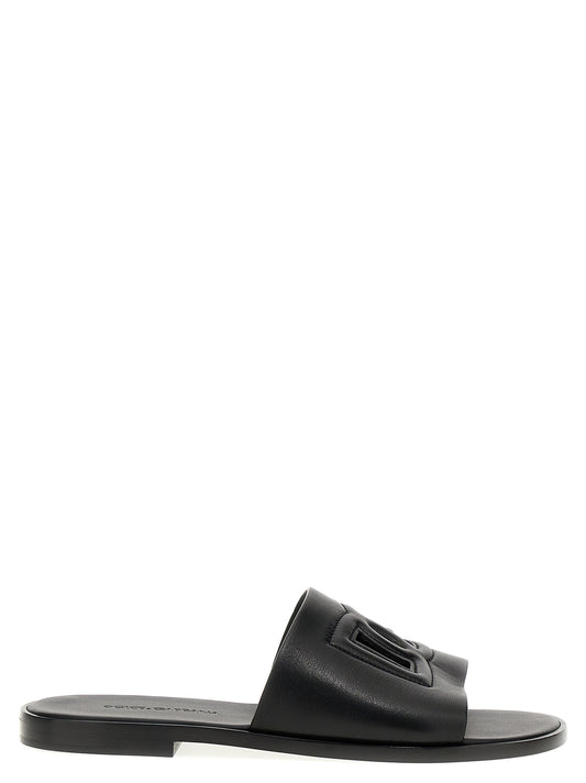 Chanclas Dolce & Gabbana de cuero negro