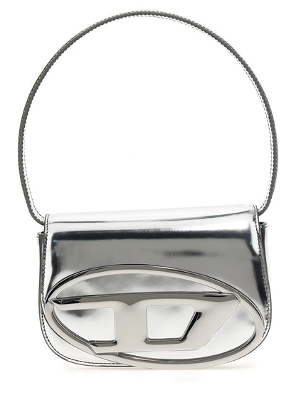 Sac bandoulière en cuir de vachette Diesel finition argentée