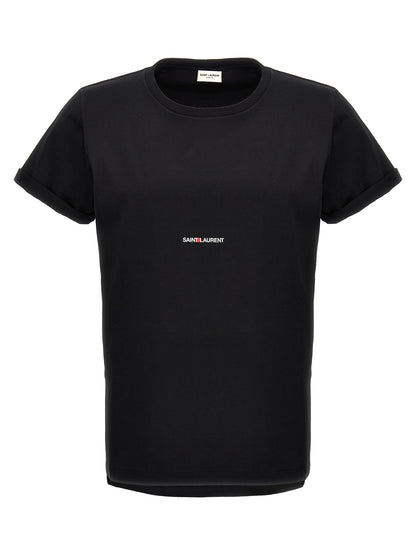 Camiseta Saint Laurent Confeccionada en Algodón Negro
