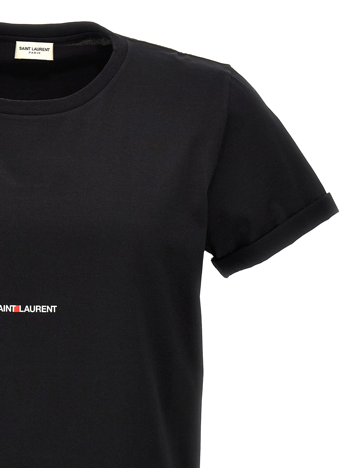 Camiseta Saint Laurent Confeccionada en Algodón Negro
