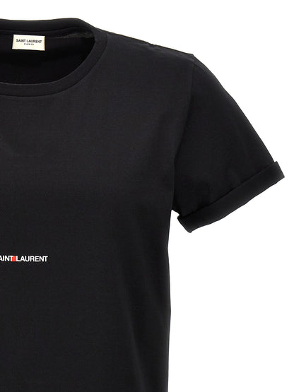 Camiseta Saint Laurent Confeccionada en Algodón Negro