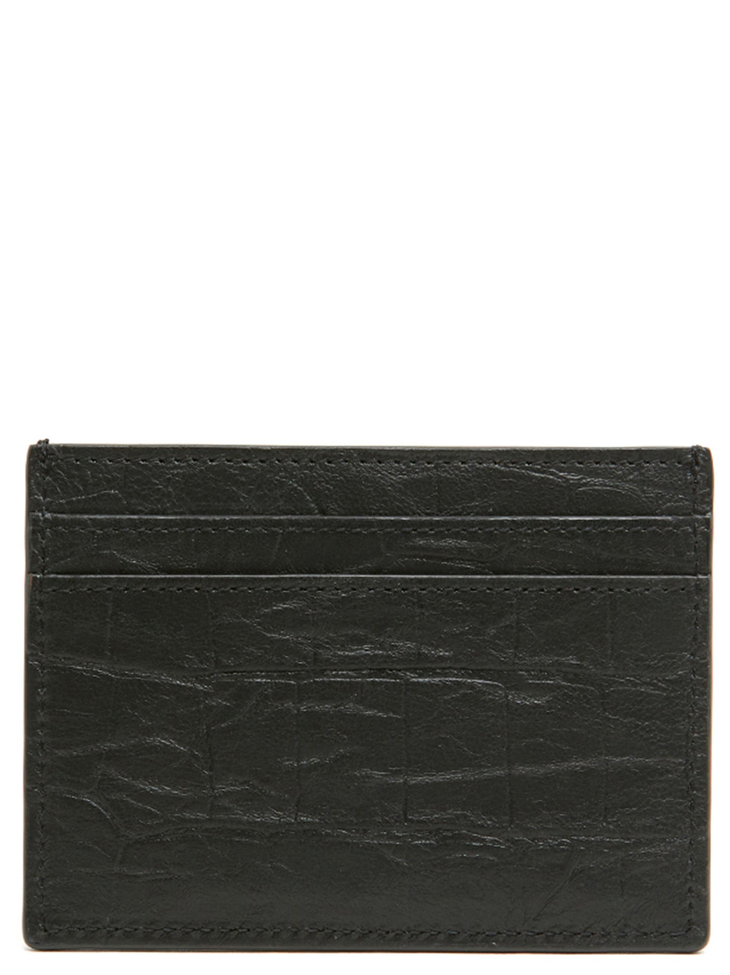 Porte-cartes Cassandre en cuir d'agneau noir Saint Laurent