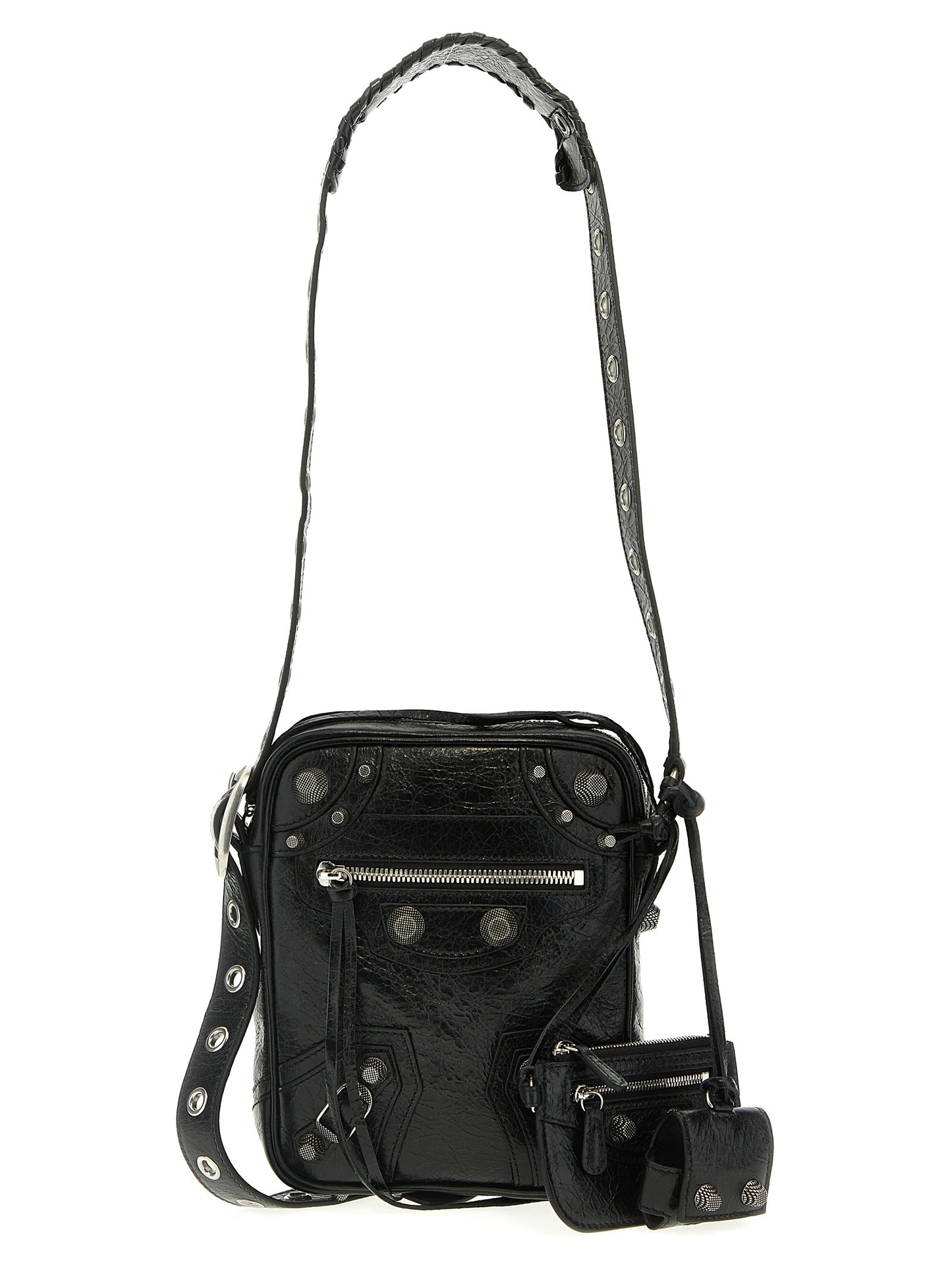 Sac bandoulière Balenciaga en cuir d'agneau noir