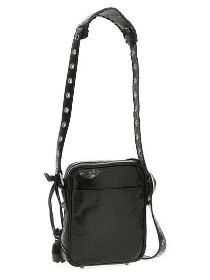 Sac bandoulière Balenciaga en cuir d'agneau noir