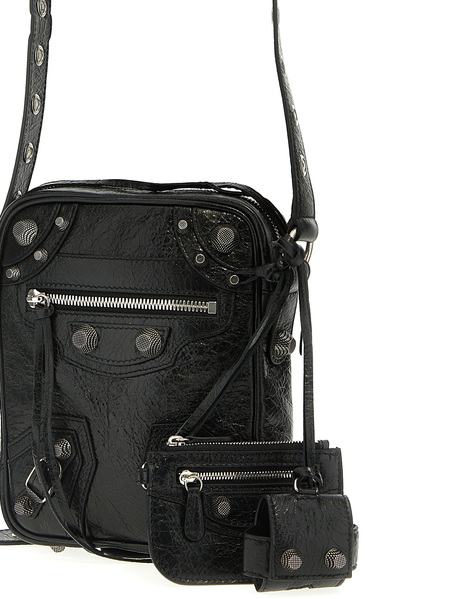 Sac bandoulière Balenciaga en cuir d'agneau noir