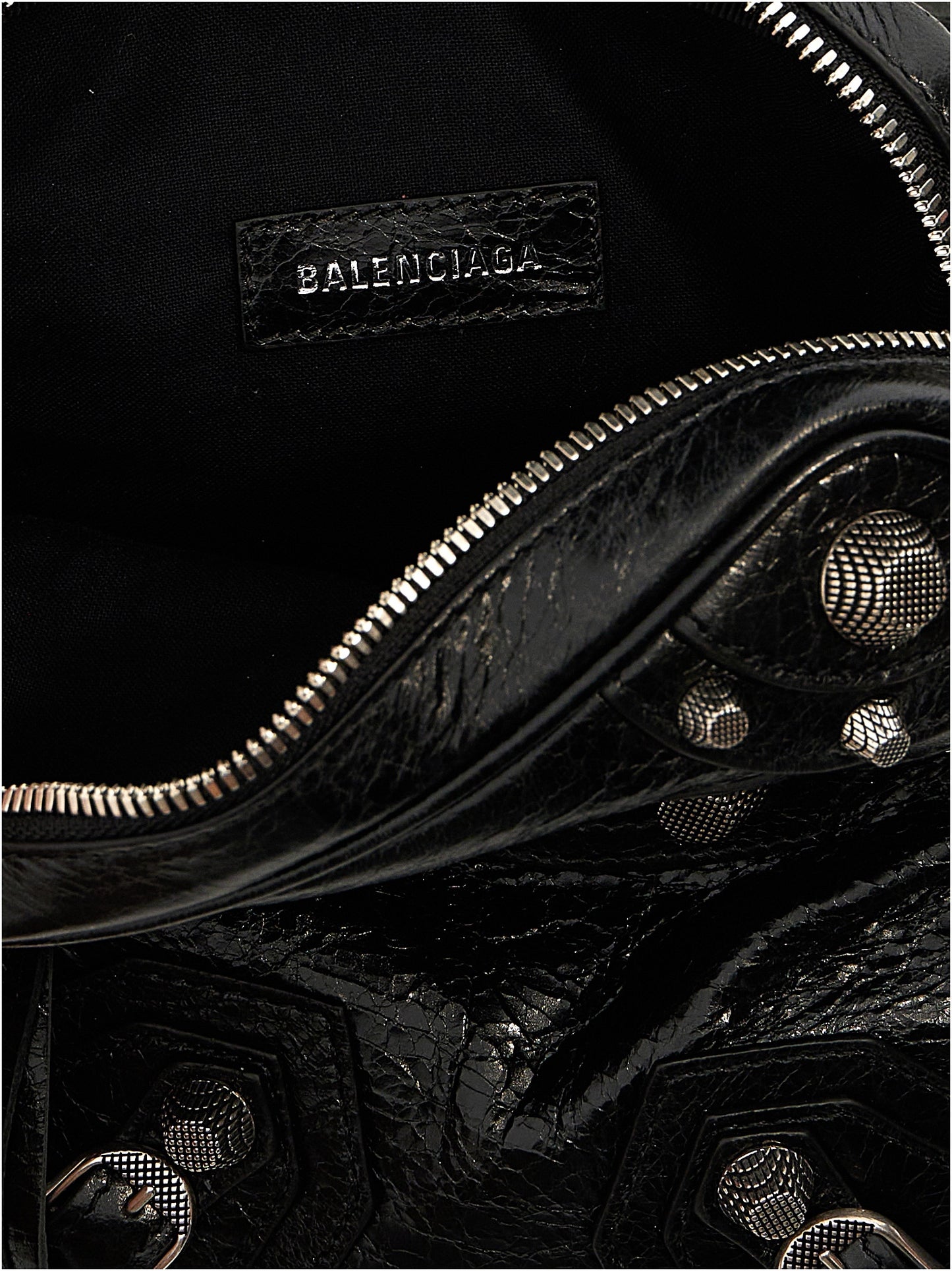 Sac bandoulière Balenciaga en cuir d'agneau noir