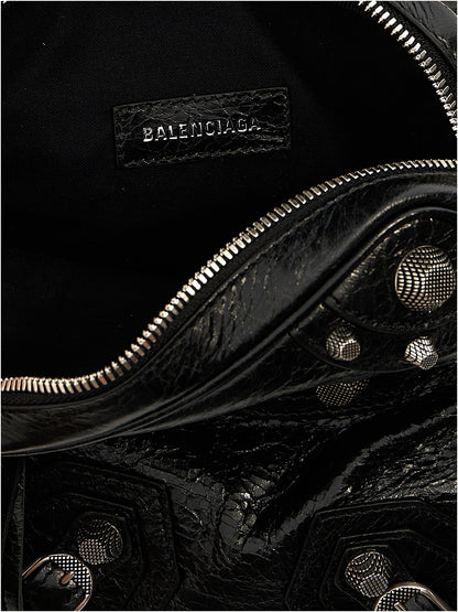 Sac bandoulière Balenciaga en cuir d'agneau noir