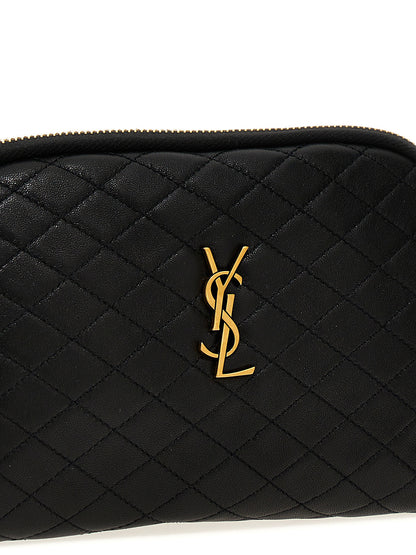 Sac Bandoulière Saint Laurent Gaby En Cuir D'agneau Noir