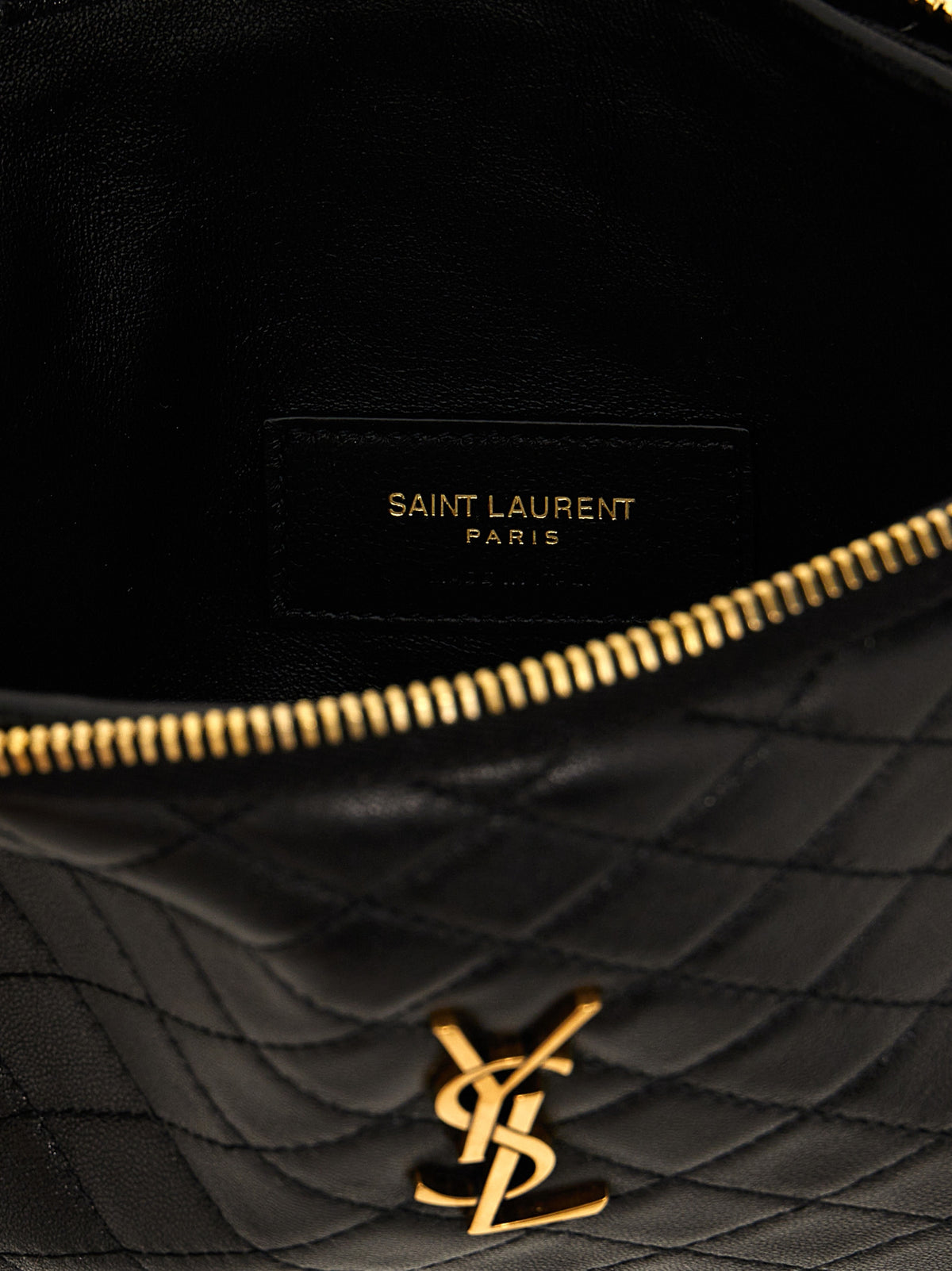 Sac Bandoulière Saint Laurent Gaby En Cuir D'agneau Noir