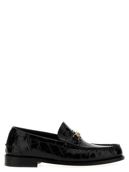 Mocassins à enfiler Versace en cuir noir - Confort et style
