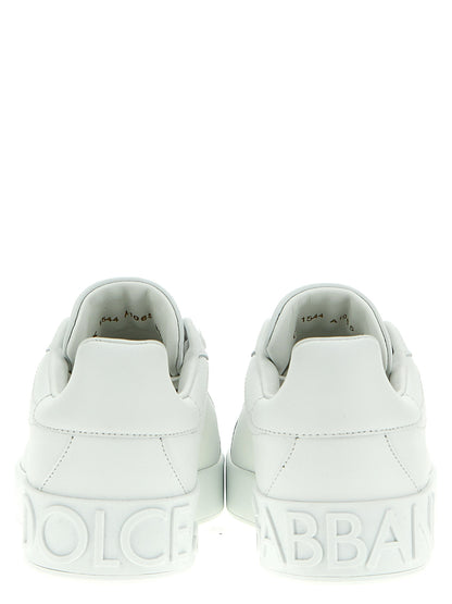 Zapatillas bajas de piel de becerro blancas Dolce & Gabbana