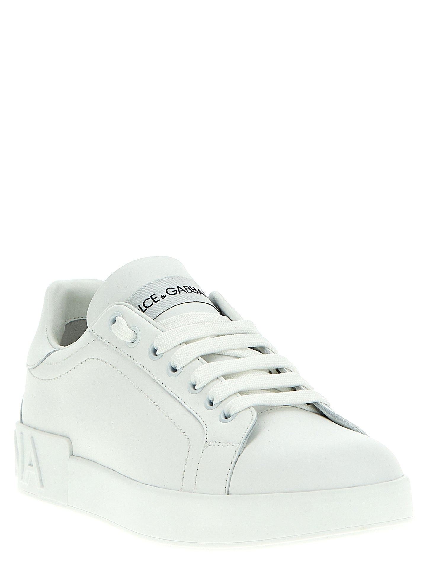Zapatillas bajas de piel de becerro blancas Dolce & Gabbana