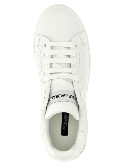 Zapatillas bajas de piel de becerro blancas Dolce & Gabbana
