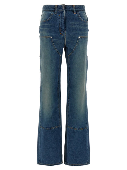 Vaqueros De Algodón Givenchy En Tono Azul Con Corte Flare