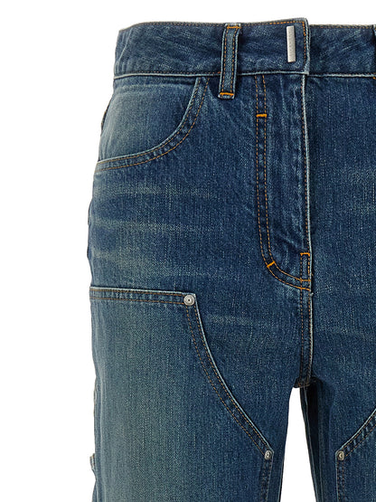 Vaqueros De Algodón Givenchy En Tono Azul Con Corte Flare