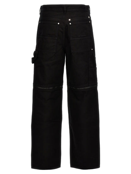 Pantalones Vaqueros Givenchy Negro De Algodón Modelo Zip Off Carpenter