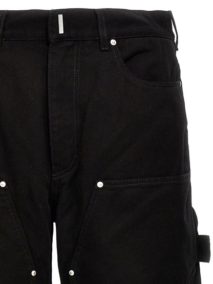 Pantalones Vaqueros Givenchy Negro De Algodón Modelo Zip Off Carpenter