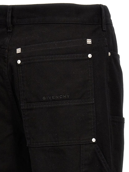 Pantalones Vaqueros Givenchy Negro De Algodón Modelo Zip Off Carpenter