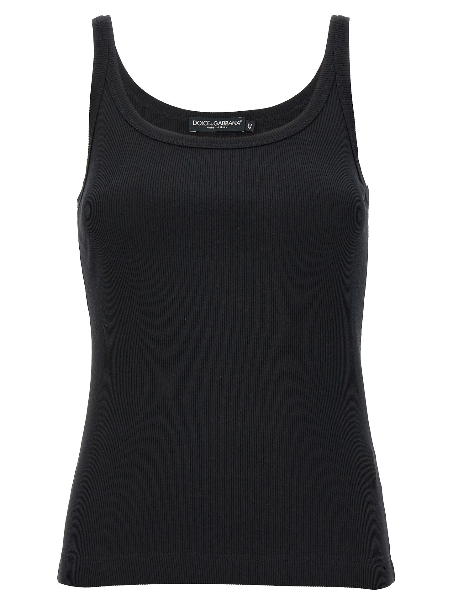 Camisetas sin mangas de algodón negras Dolce & Gabbana