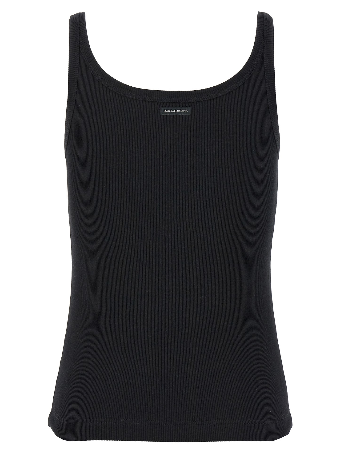 Camisetas sin mangas de algodón negras Dolce & Gabbana