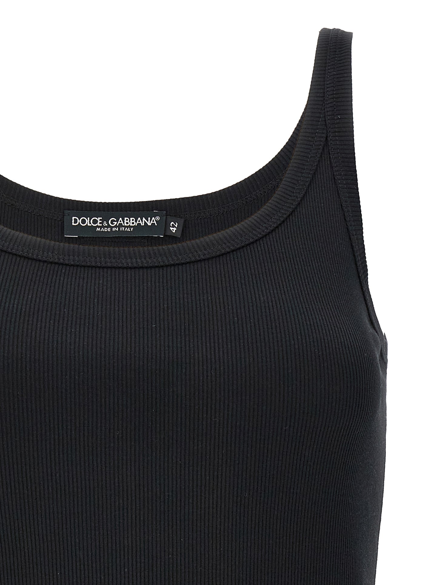 Camisetas sin mangas de algodón negras Dolce & Gabbana
