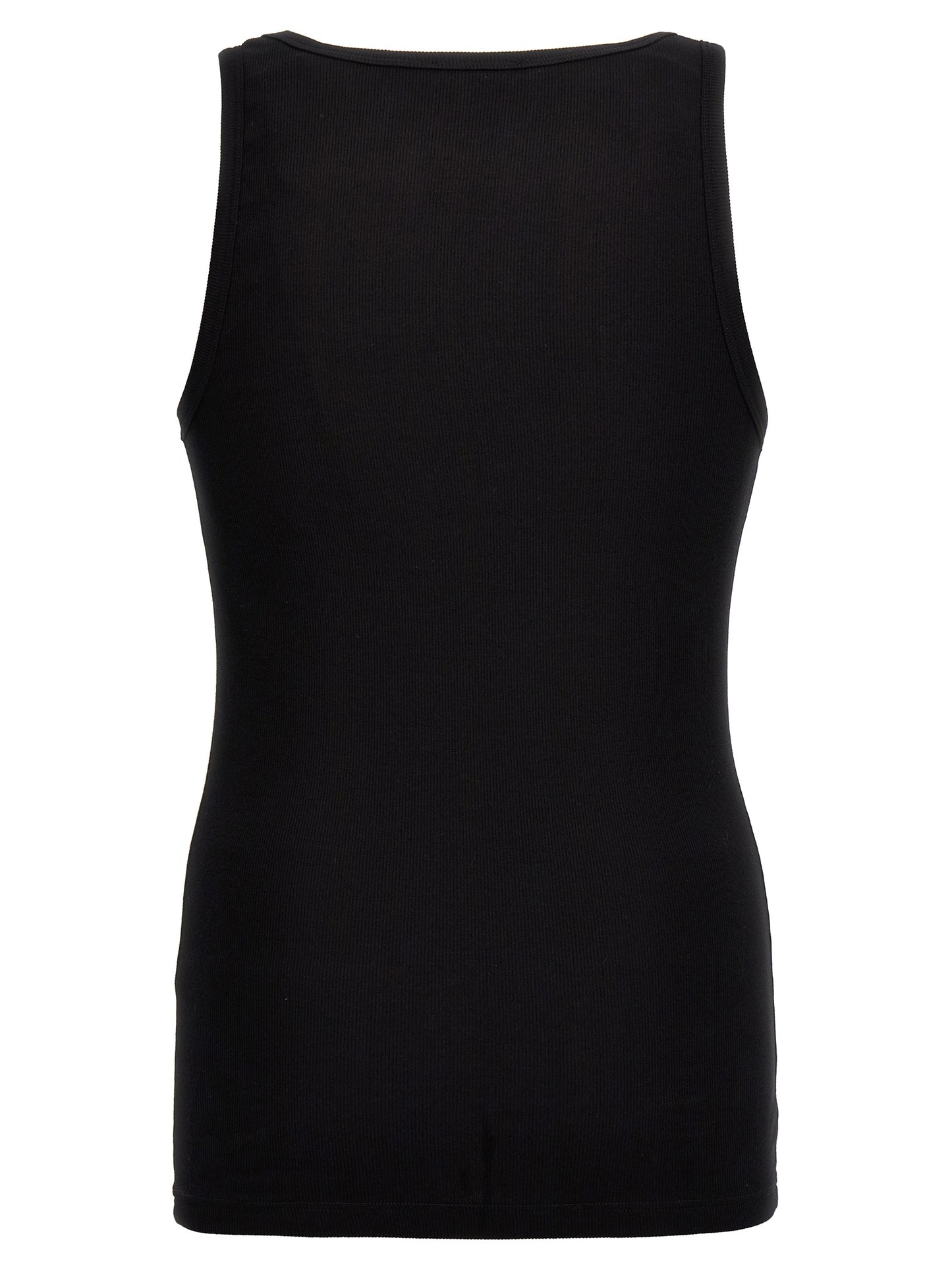 Camiseta sin mangas Versace de algodón negro