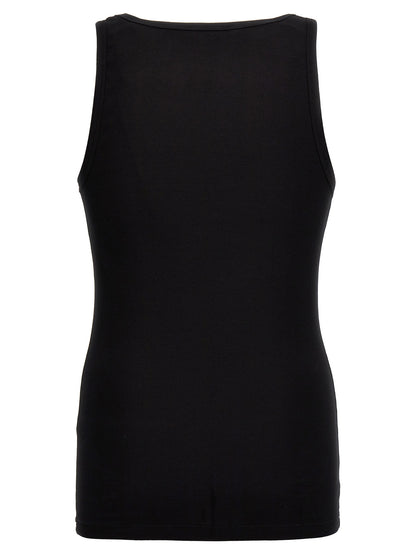 Camiseta sin mangas Versace de algodón negro