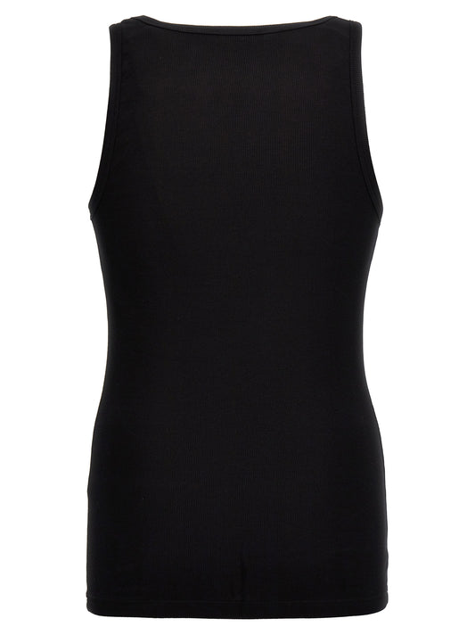Camiseta sin mangas Versace de algodón negro