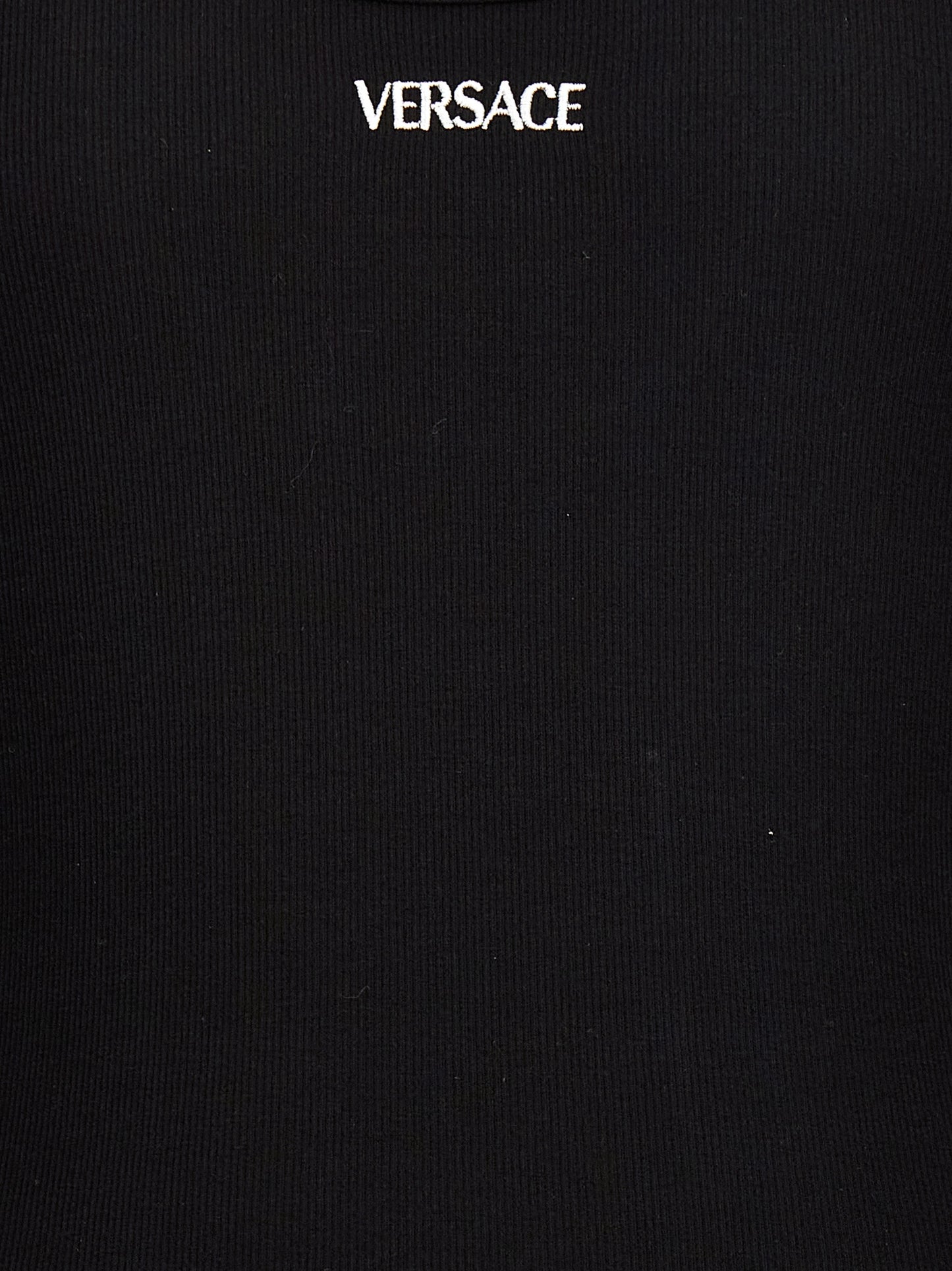 Camiseta sin mangas Versace de algodón negro