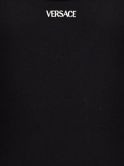 Camiseta sin mangas Versace de algodón negro