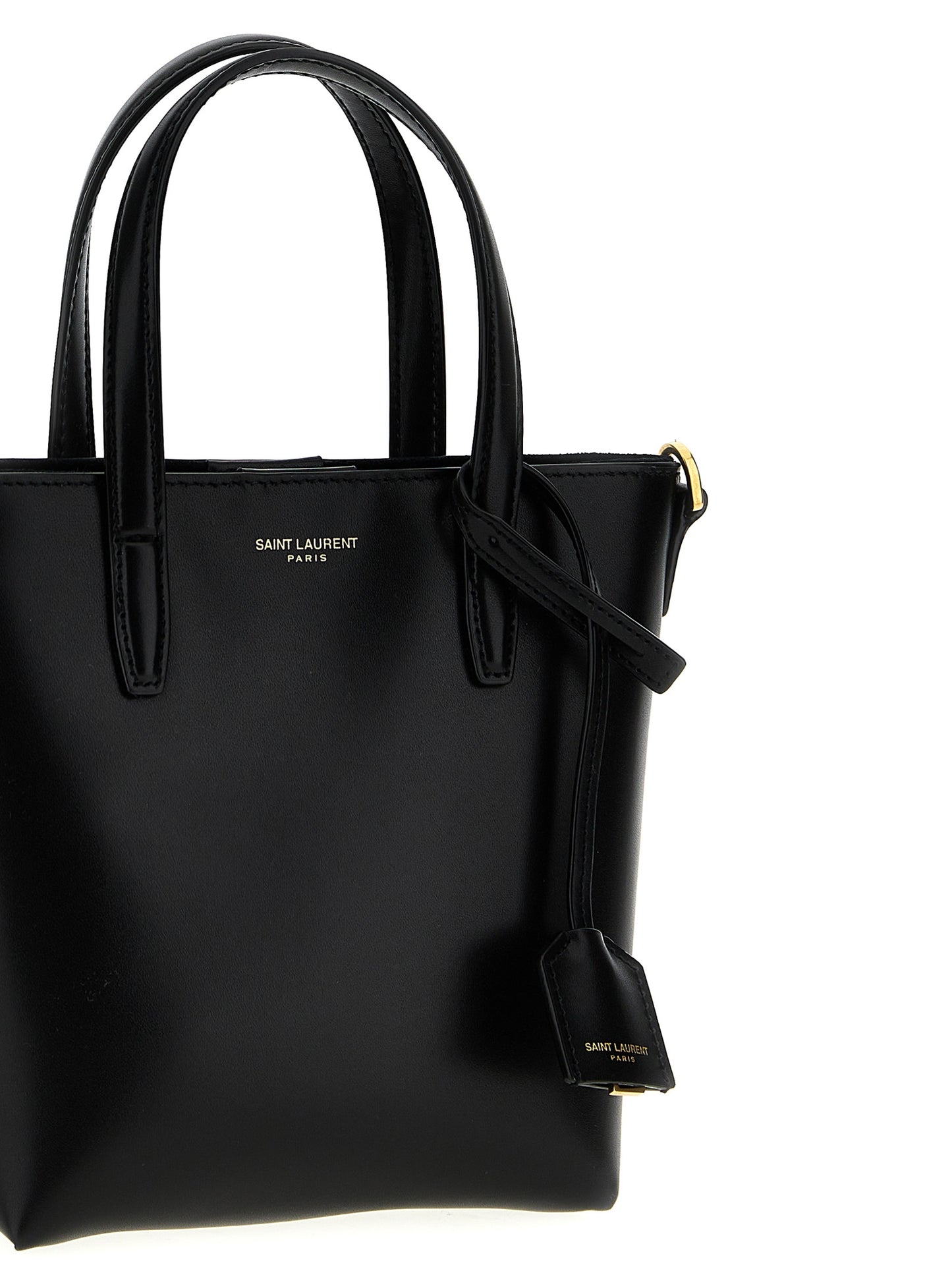 Bolso tote Saint Laurent de piel de becerro negra