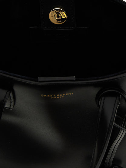 Bolso tote Saint Laurent de piel de becerro negra