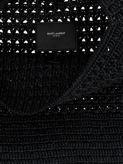 Bolso tote Saint Laurent de rafia negra