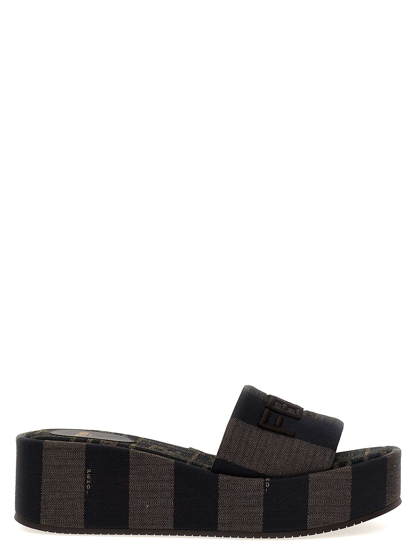 Pantuflas Fendi de algodón marrón