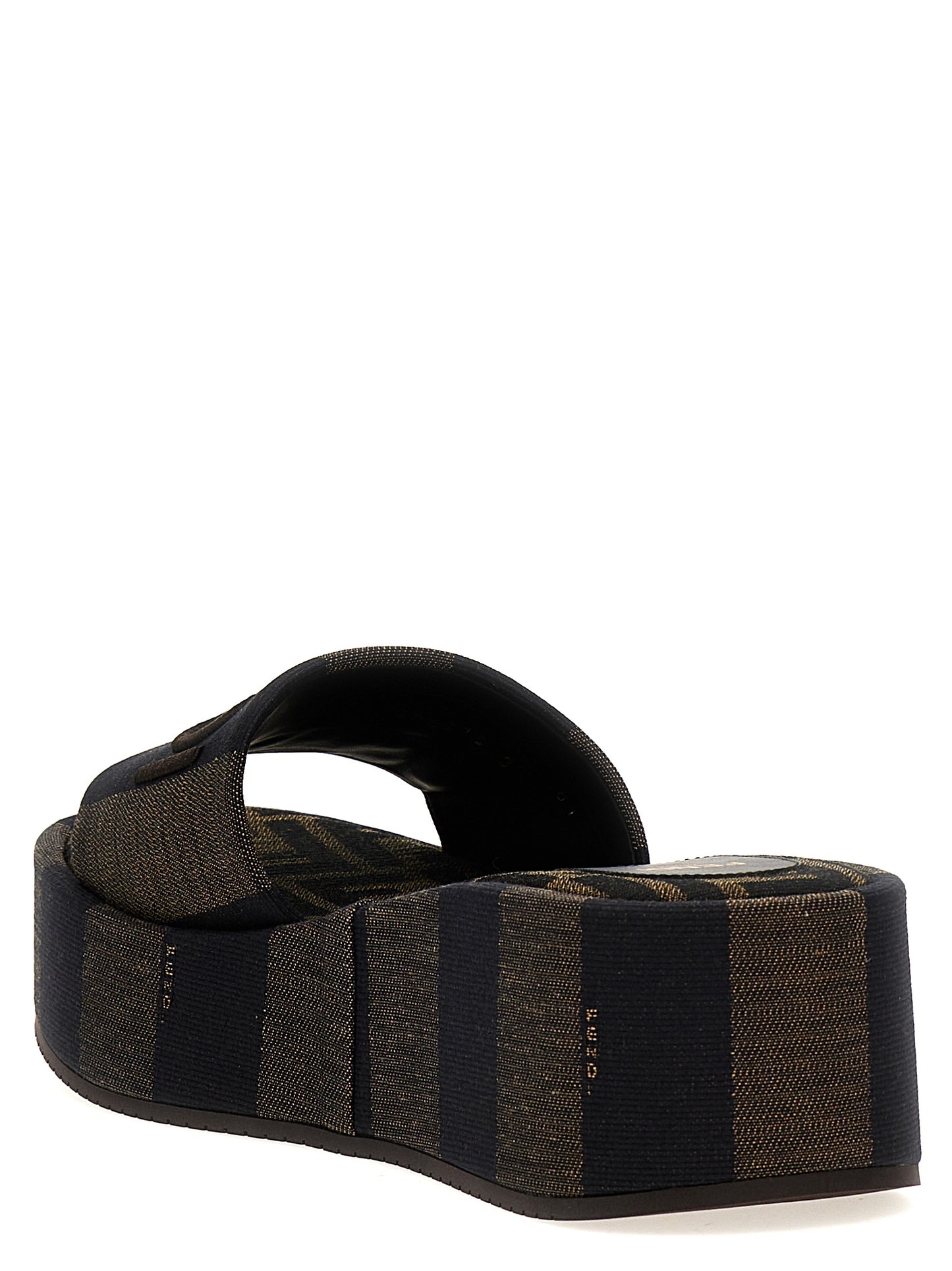 Pantuflas Fendi de algodón marrón