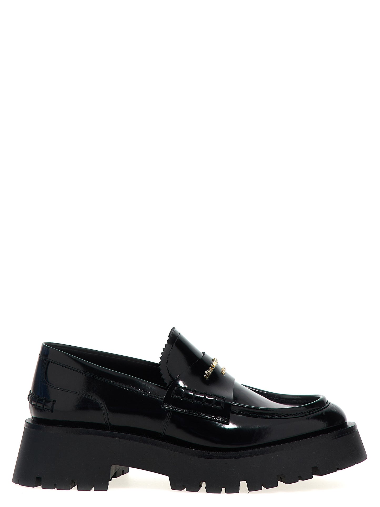 Mocasines sin cordones de piel de vaca negra de Alexander Wang