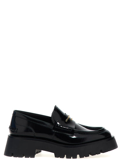 Mocasines sin cordones de piel de vaca negra de Alexander Wang
