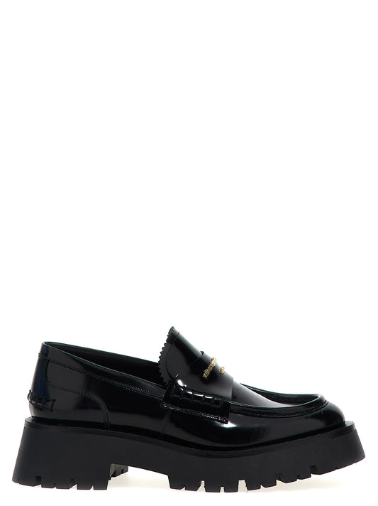 Mocasines sin cordones de piel de vaca negra de Alexander Wang
