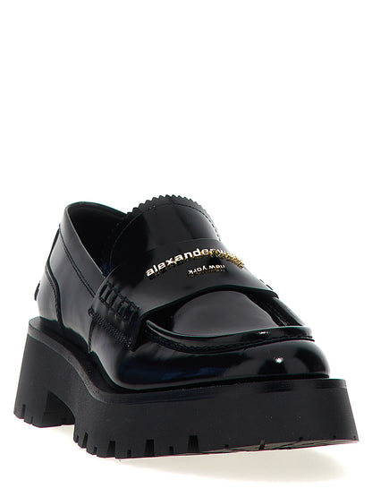 Mocasines sin cordones de piel de vaca negra de Alexander Wang