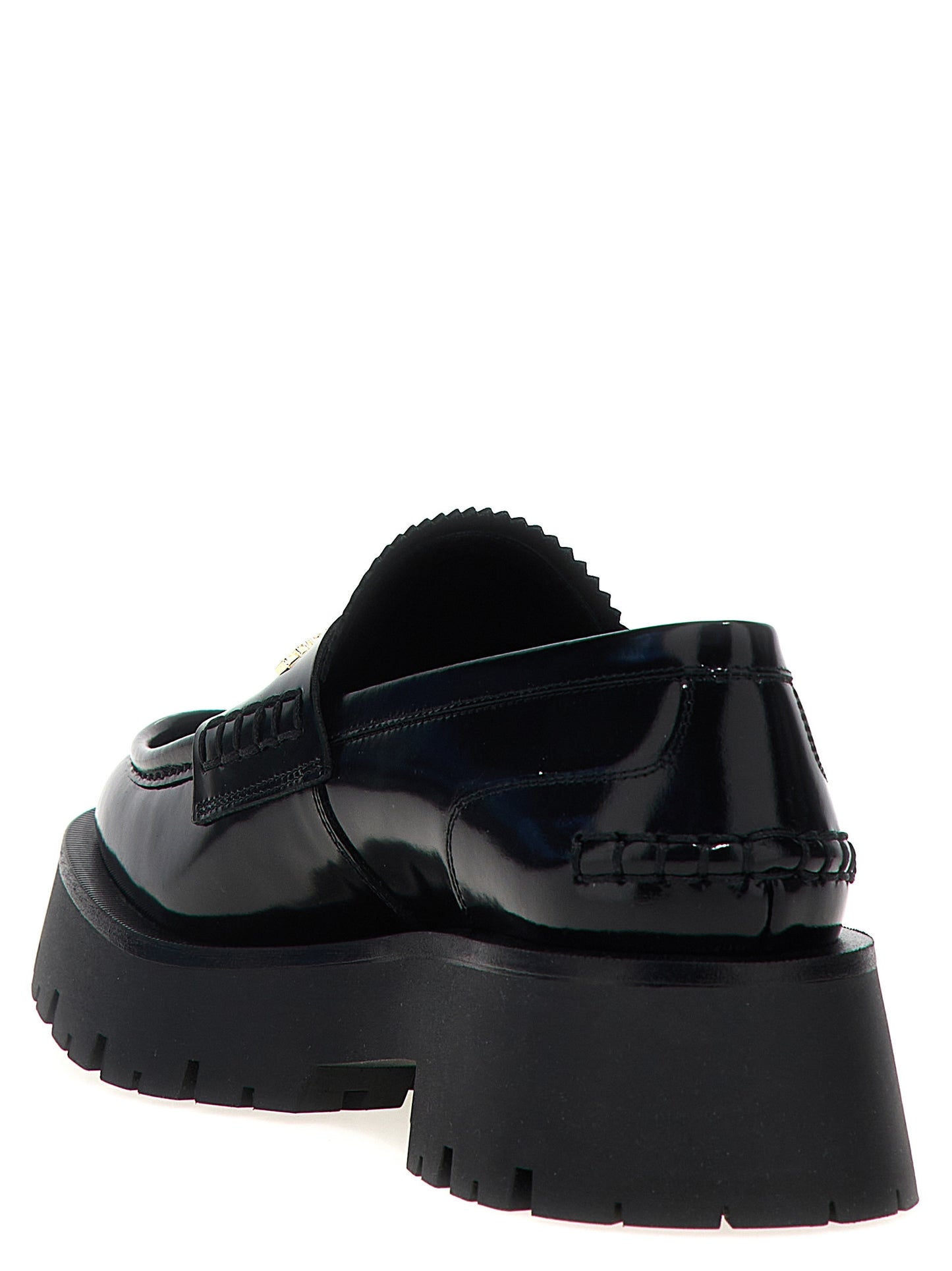 Mocasines sin cordones de piel de vaca negra de Alexander Wang