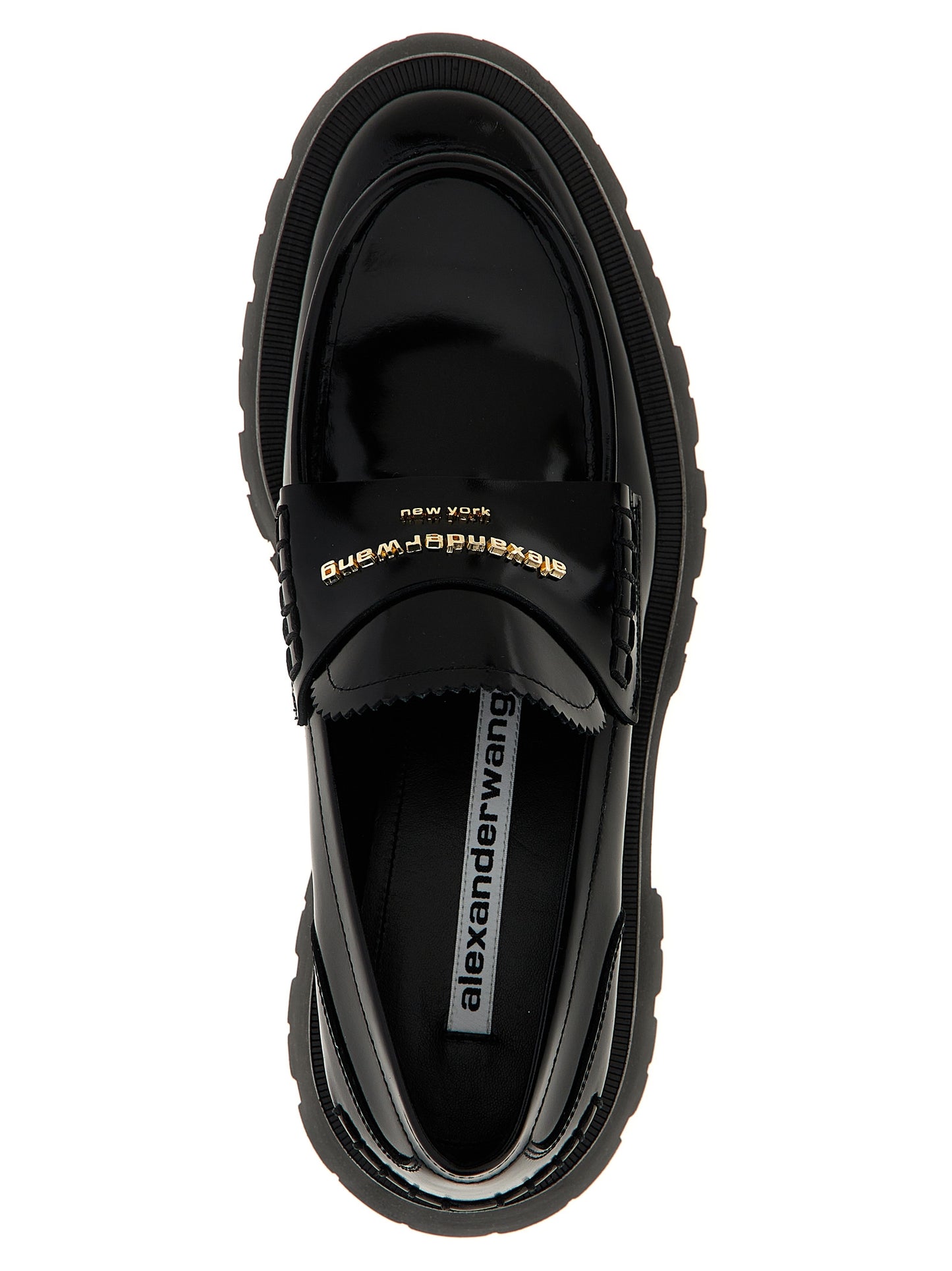 Mocasines sin cordones de piel de vaca negra de Alexander Wang