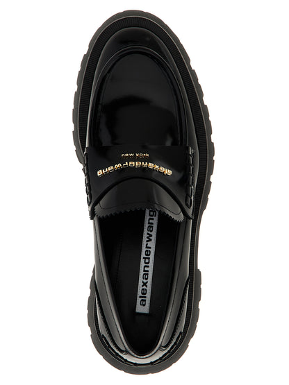 Mocasines sin cordones de piel de vaca negra de Alexander Wang