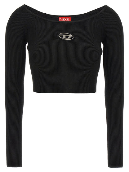Diesel Cardigan De Punto Entallado En Viscosa Negra