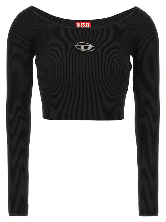 Diesel Cardigan De Punto Entallado En Viscosa Negra