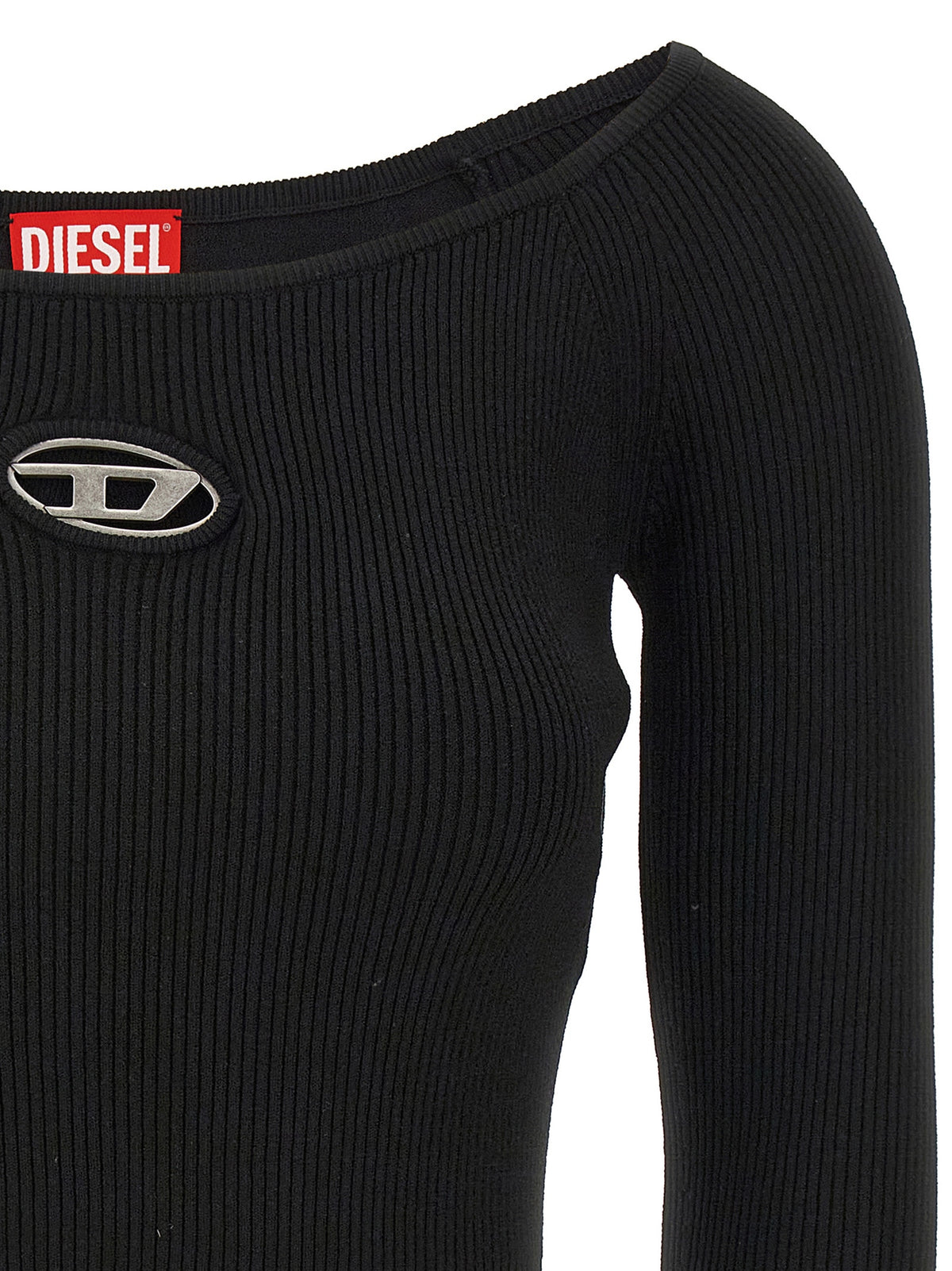 Diesel Cardigan De Punto Entallado En Viscosa Negra