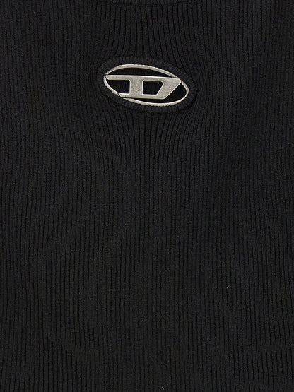 Diesel Cardigan De Punto Entallado En Viscosa Negra