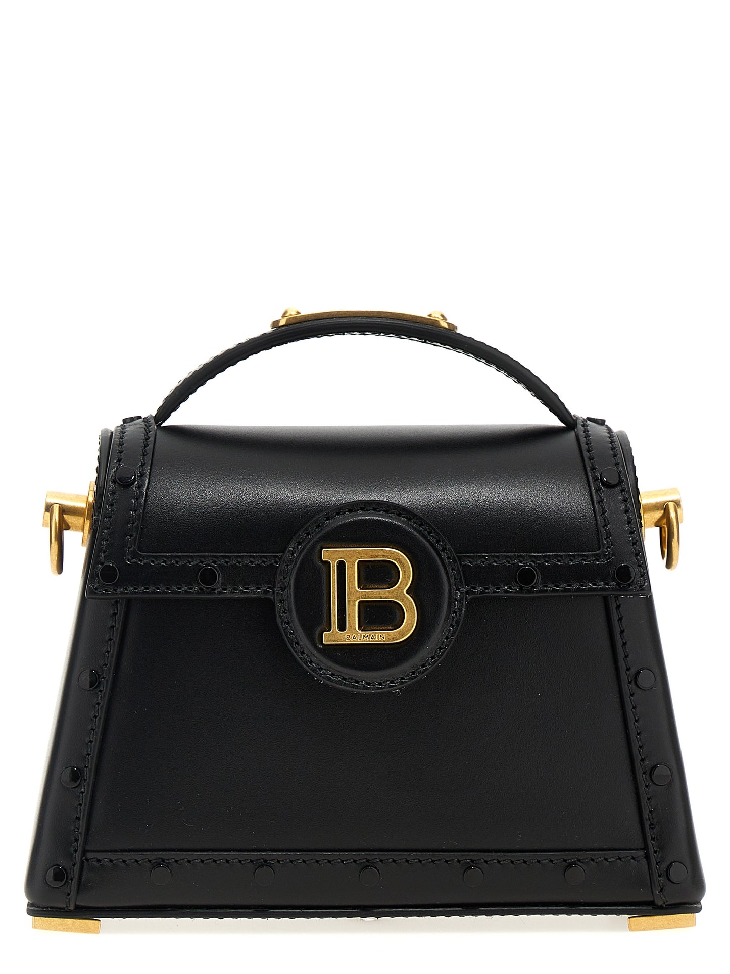Bolso de mano Balmain de piel de becerro negra