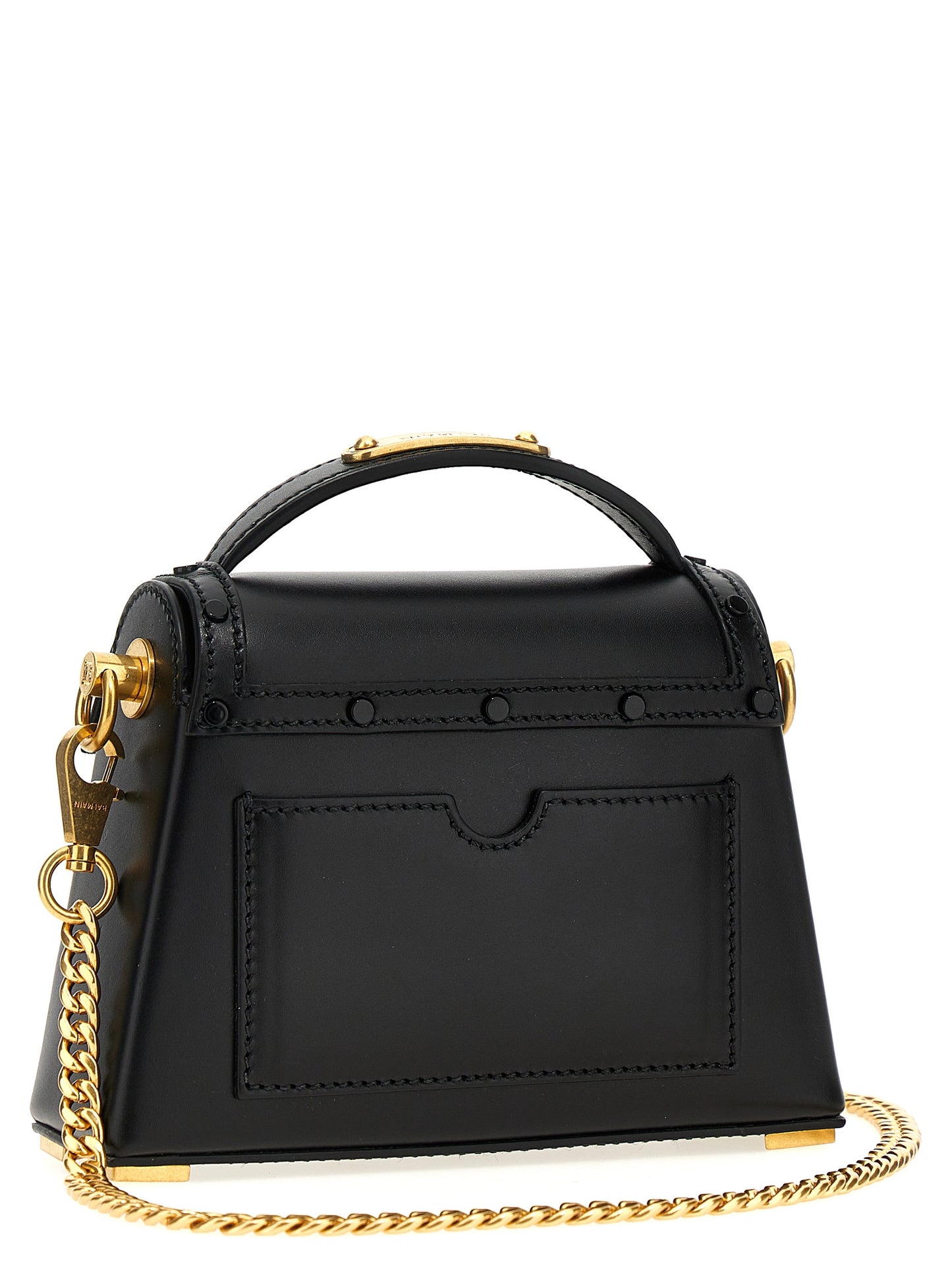 Bolso de mano Balmain de piel de becerro negra