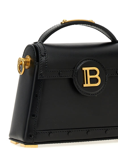Bolso de mano Balmain de piel de becerro negra
